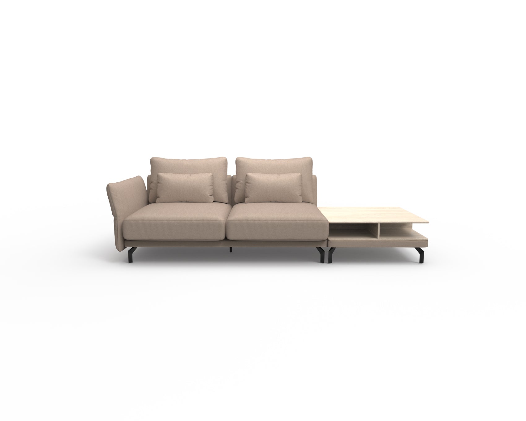 Seagull 2 Seater Sofa with Shelf Table (Right)